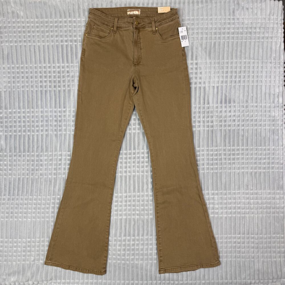 NWT KUT from the Kloth Ana Fab Ab Flare Jeans High Rise Toffee Brown Womens 4